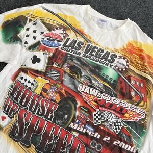 Vintage‎ UAW-Dodge 400 Shirt Mens 2XL NASCAR All Over Print LV Speedway 2008